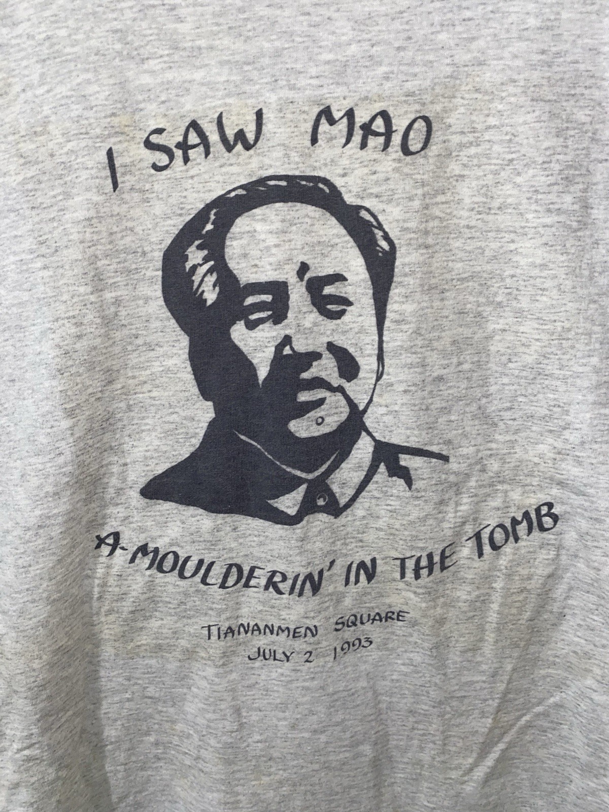 Vintage 90s Mao Zedong 1993 Tiananmen Square T Shirt XXL Political Made USA gallery