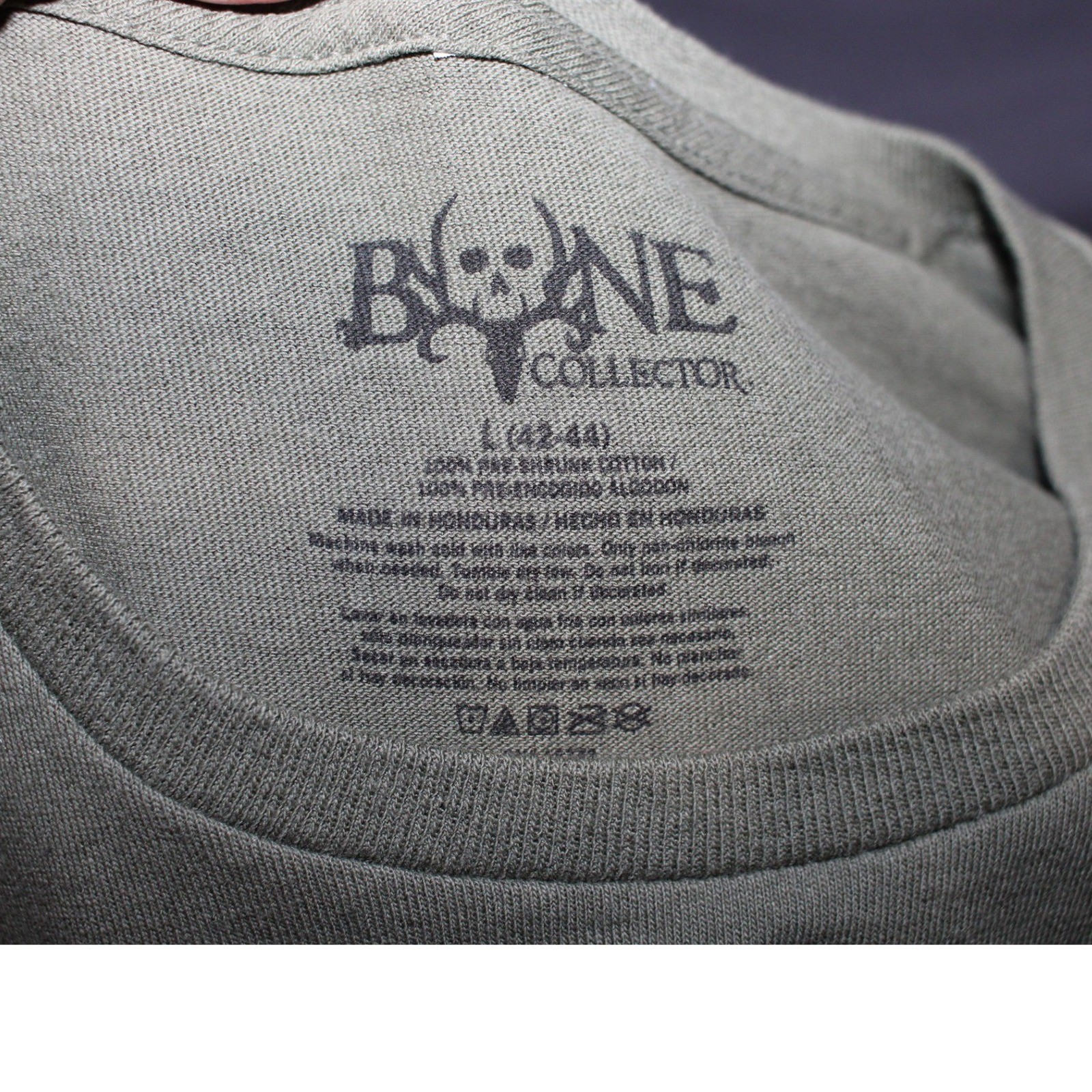 Bone Collector Long Sleeve Graphic T-Shirt | Olive Green | Skull Logo | Size L gallery