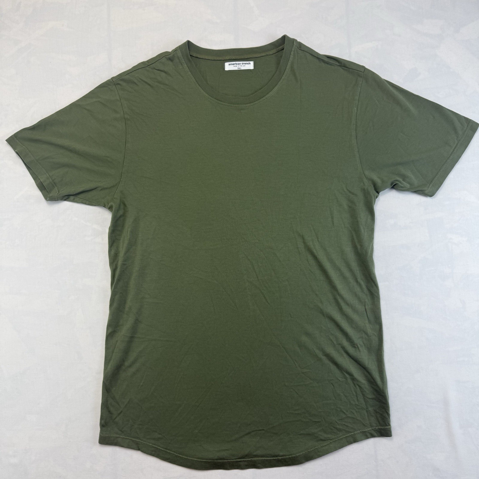 American Trench Made in USA Olive Green Crew Neck T Shirt Small gallery