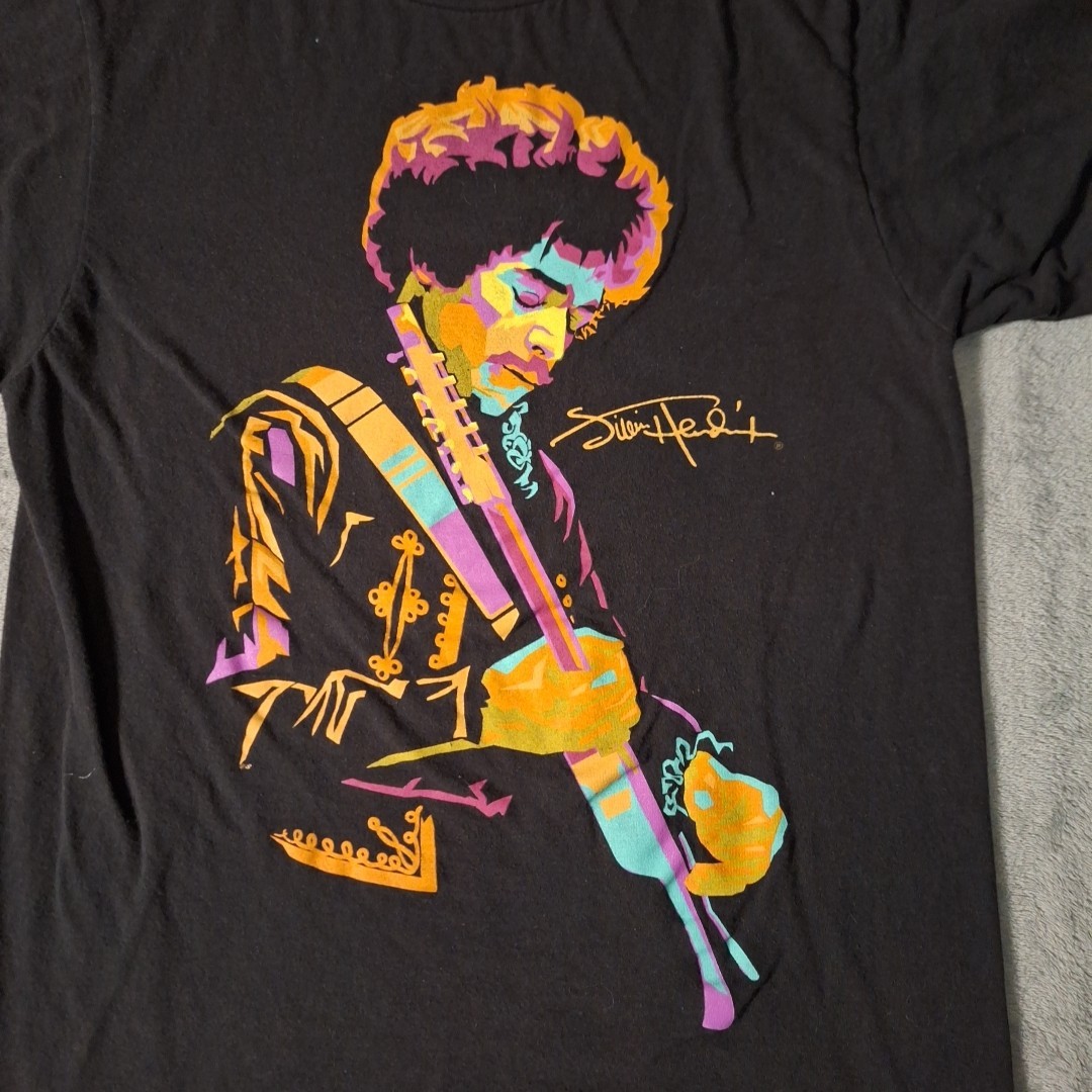 Hendrix Jimi Hendrix Multicolor Graphic Black Short Sleeve T-Shirt Size Small gallery
