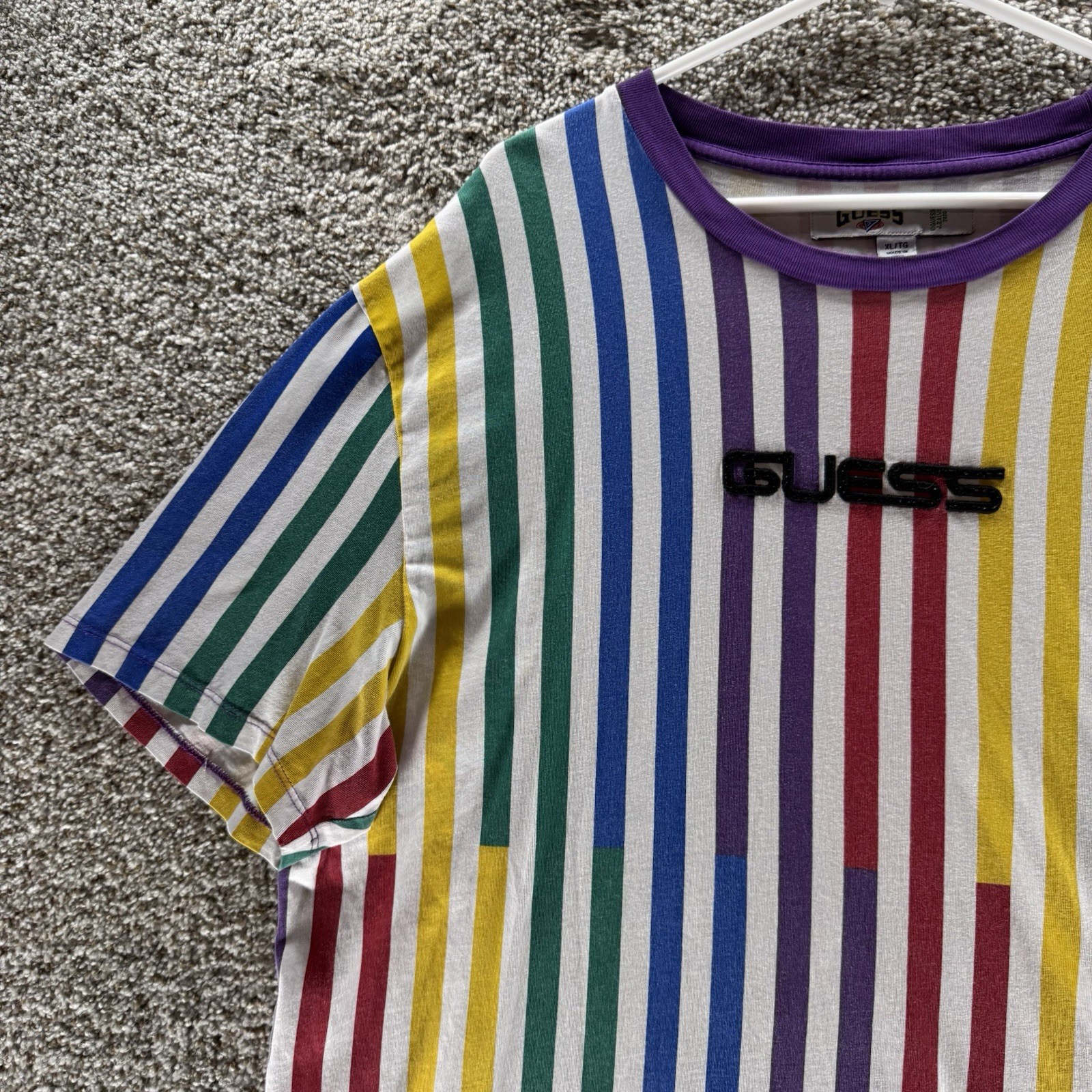 Guess x J Balvin Shirt Mens Extra Large Rainbow Stripes Multicolor Cotton 2020 gallery