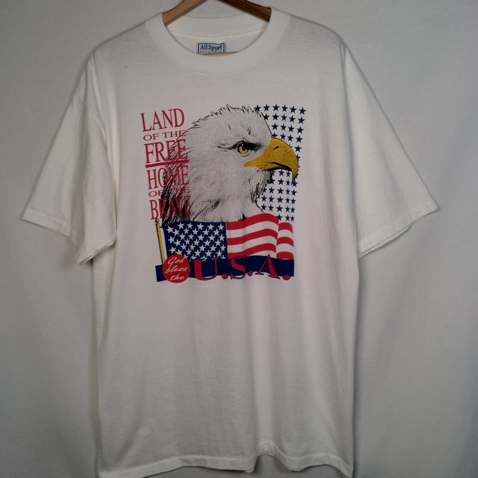 Vintage USA Bald Eagle Shirt XL Land Of The Free Home Of Brave Single Stitch gallery