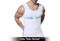 Mens Slimming Body Shaper Undershirt, Compression Shirts, Tummy Control