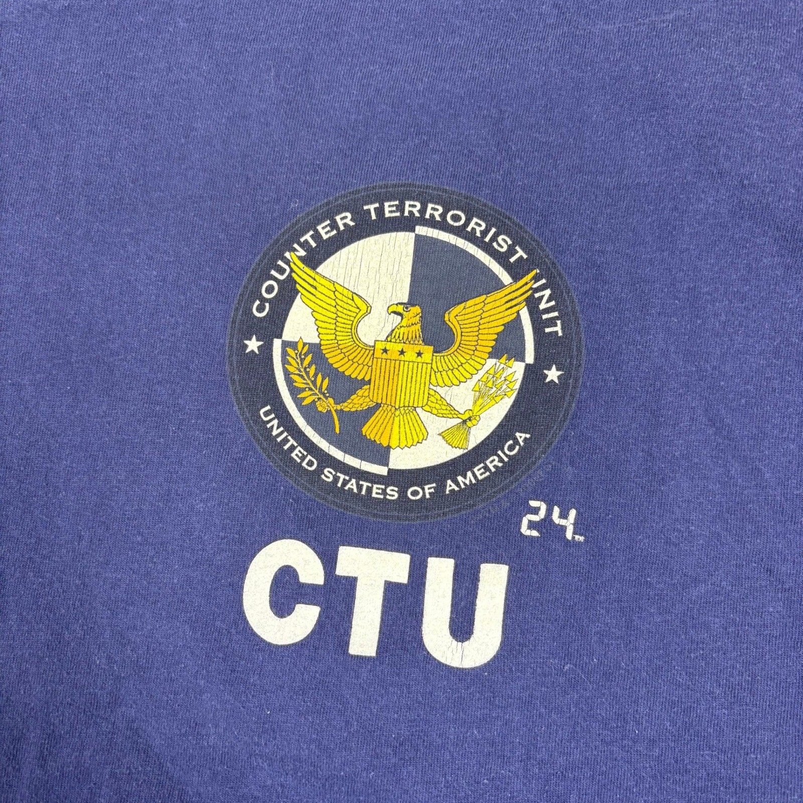Vintage 24 TV Show CTU Tee Navy Blue Delta Pro Weight XL Counter Terrorist Unit gallery