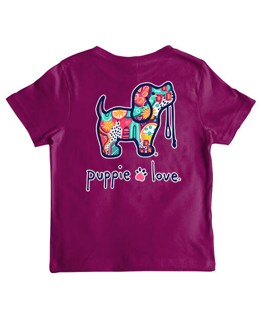 New PUPPIE LOVE ABSTRACT PATTERN T SHIRT PUP gallery