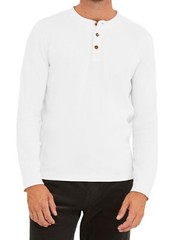Mens Cotton Grandad Neck 3 Button Long Sleeve Sweater Black Blue White Grey Top