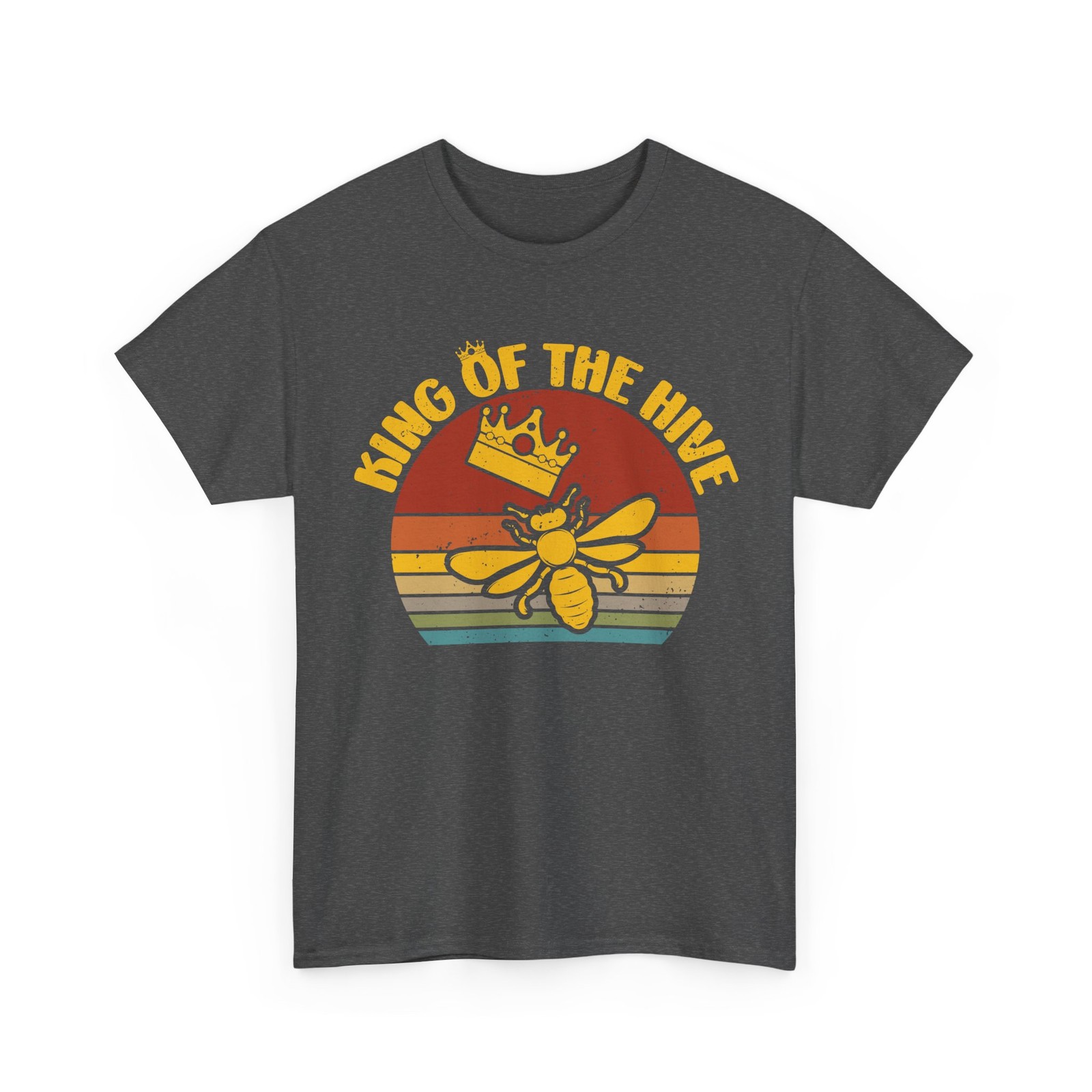 Beekeeper T-Shirt, King of the Hive Bees Beekeeping Lovers Men Dad Shirt