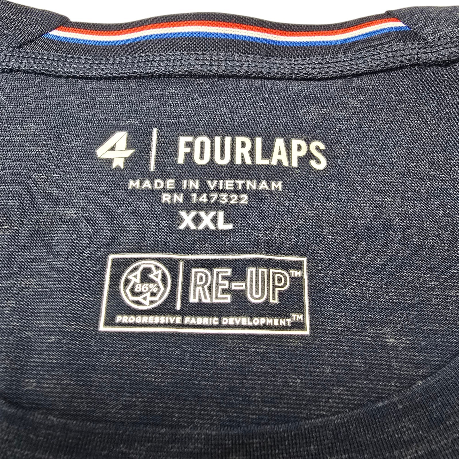 Four Laps Shirt Men’s Navy Blue Performance Wool Blend Level Tech Tee Size XXL gallery
