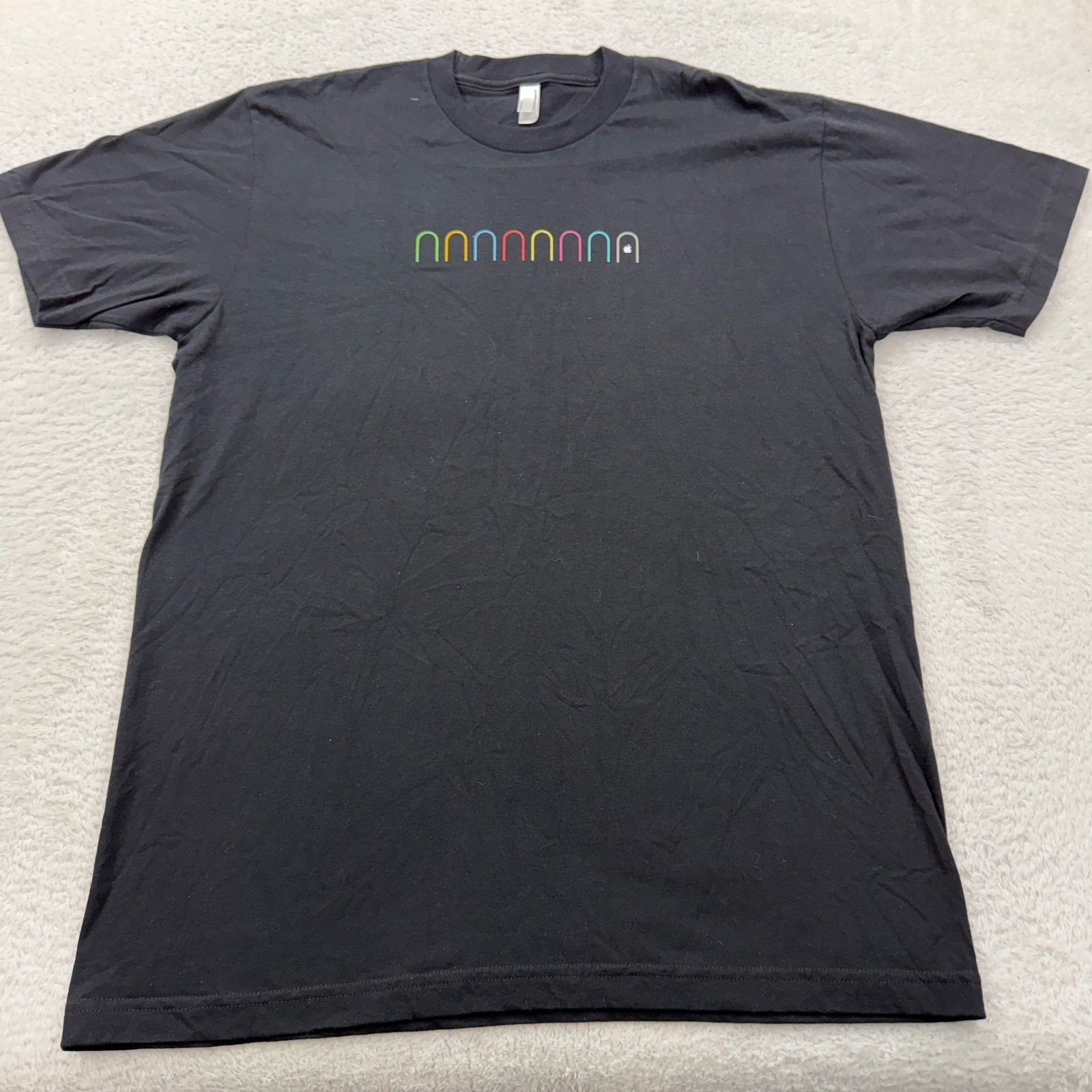 American Apparel Mens T Shirt Large Black Apple Employee Covent Garden Graphic