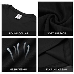 MEETYOO 5 Pack Summer Men Short Sleeve ComfortSoft Lightweight Polyester T Shirt