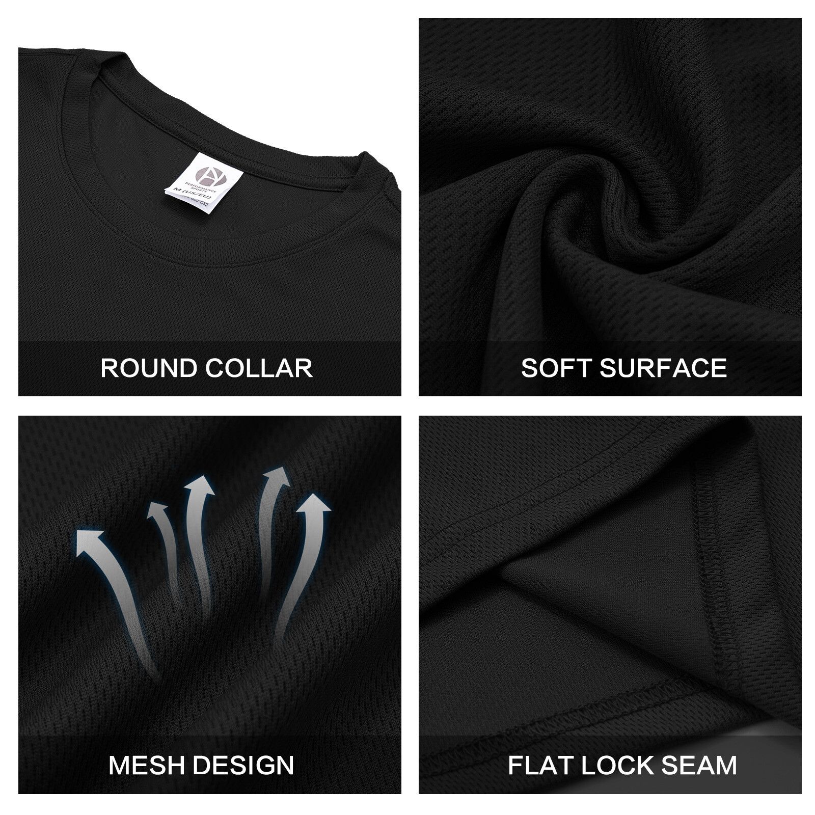 Pack of 5 Men Active Athletic Crew Neck T Shirts Running Workout Hiking Swim gallery