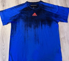 Adidas Climalite Mens Size Medium Ultimate Tee Crew-Neck Black And Blue T-shirt