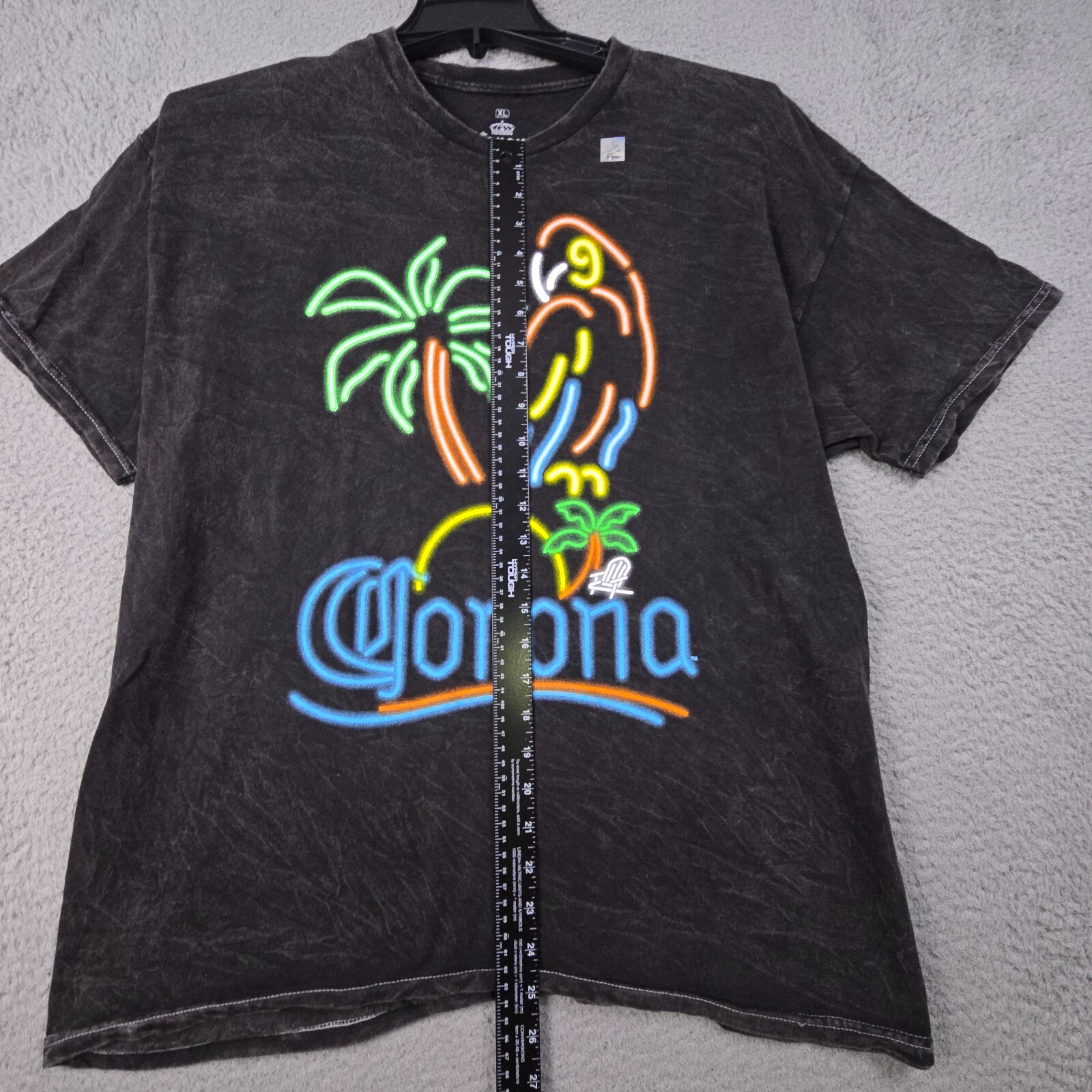 Corona BEER NEON SHIRT MENS Extra Large XL BLACK Tie Dye Parrot CERVEZA NWOT gallery
