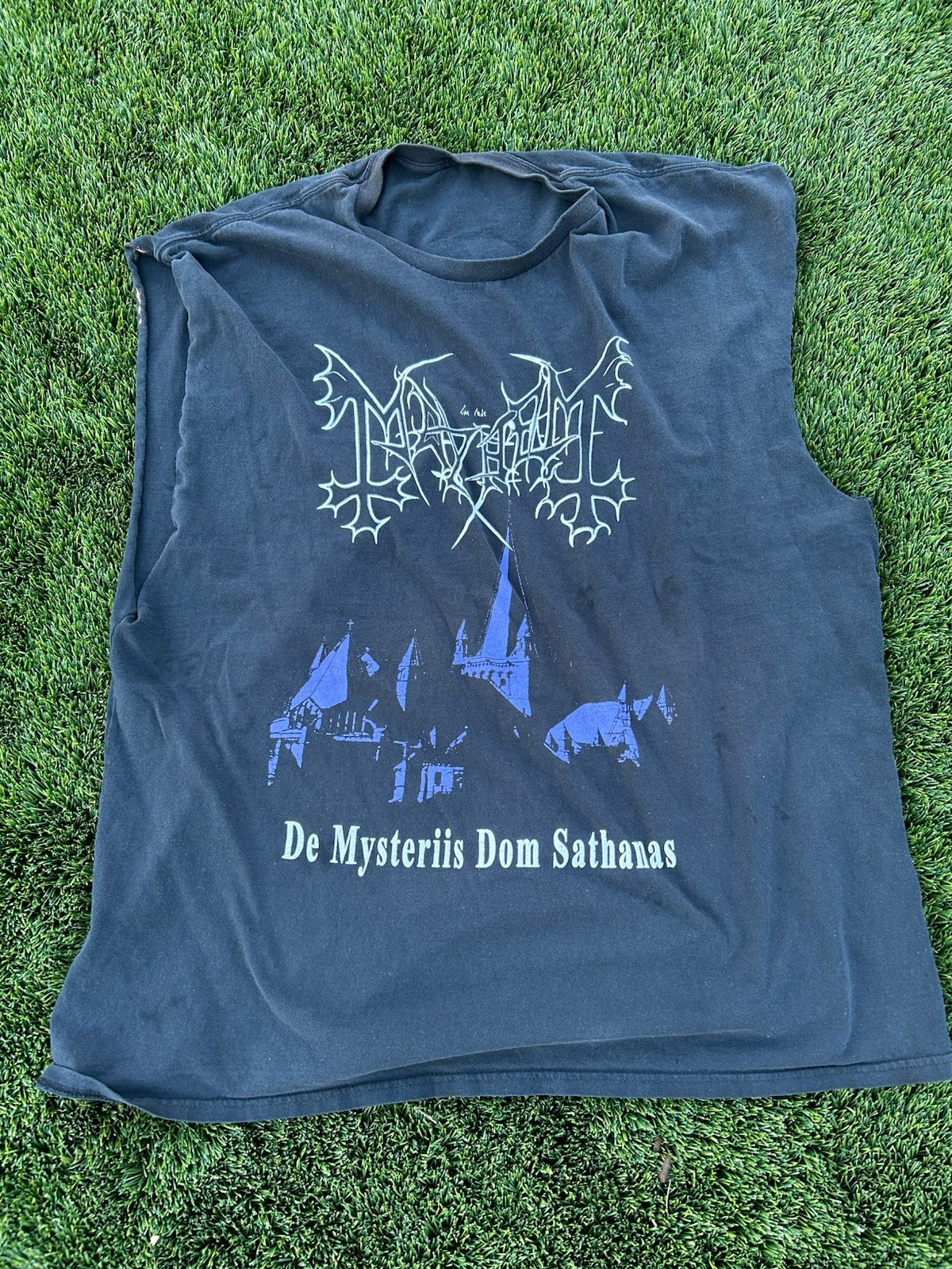 Vintage Mayhem De Mysteriis Dom Sathanas T Shirt Band 90s/2000 Black Metal Cut