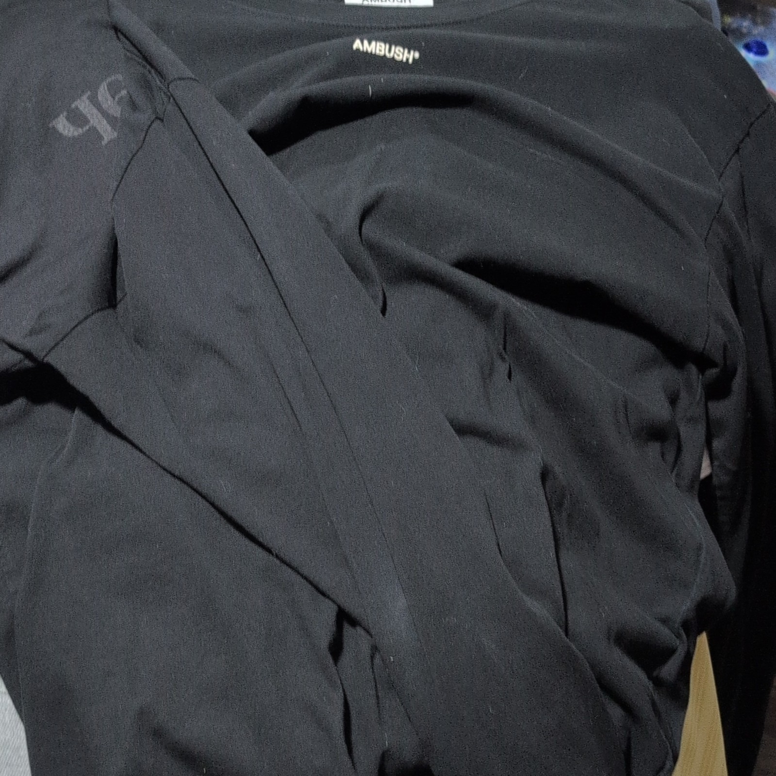 AMBUSH Logo Black Crew Neck Men's T-Shirt XL Long Sleeve Limited Edition gallery