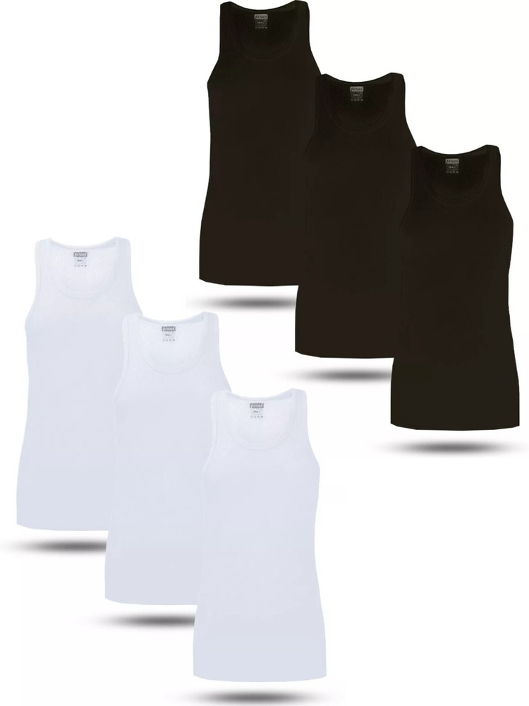 Men’s 100% Cotton Sleeveless Vests Undershirts Tank Top 3x 6x Pack UK Size S-5XL