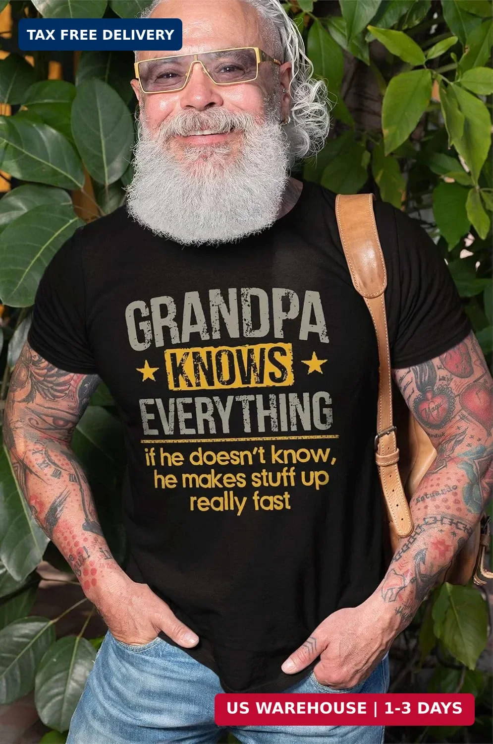 Men's Grandpa Knows Everything Funny Tee Shirt Father's Day Birthday Gift for Pa gallery