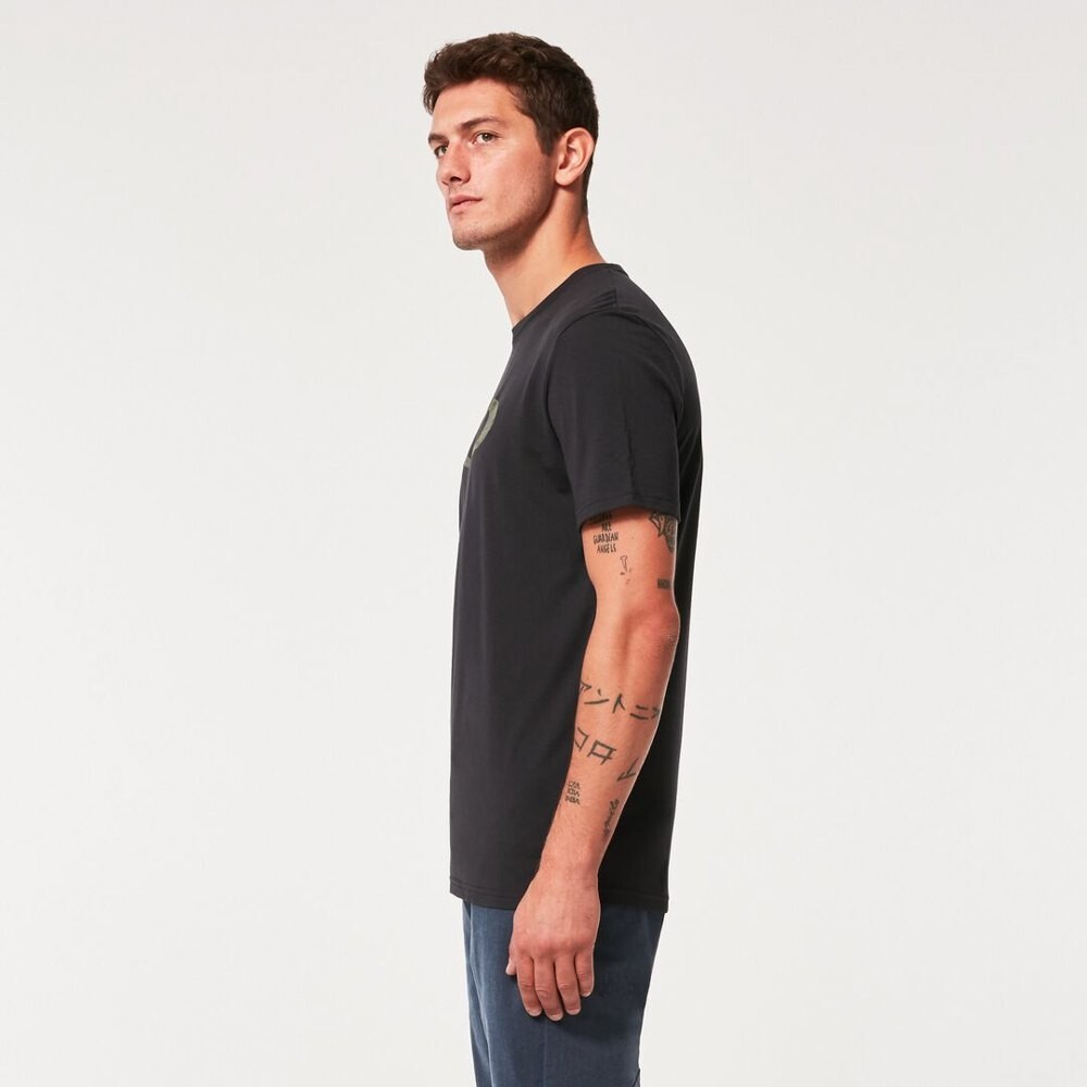 Oakley O-Bold Ellipse Tee Short Sleeve T-Shirt Black/Brush Tiger Green Large New gallery