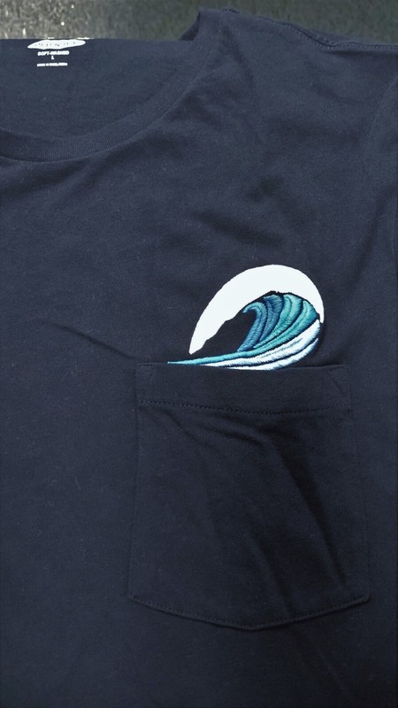 OLD NAVY Soft Washed Navy Blue Wave Pocket T-Shirt Men's Size L "In The Navy" gallery