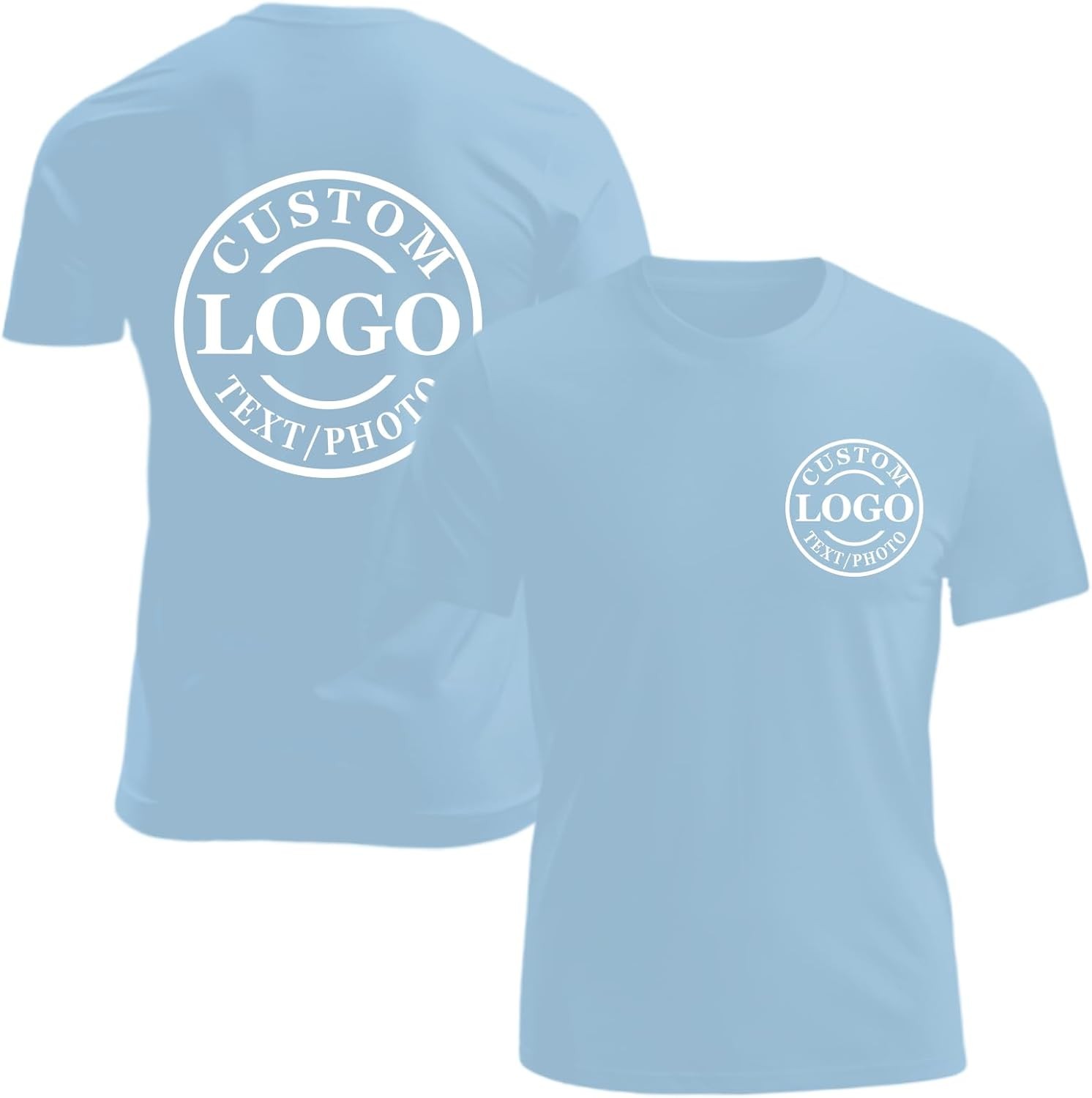 Custom Business Logo T-Shirt Front Back Upload Photo Text Logo 100% Cotton gallery