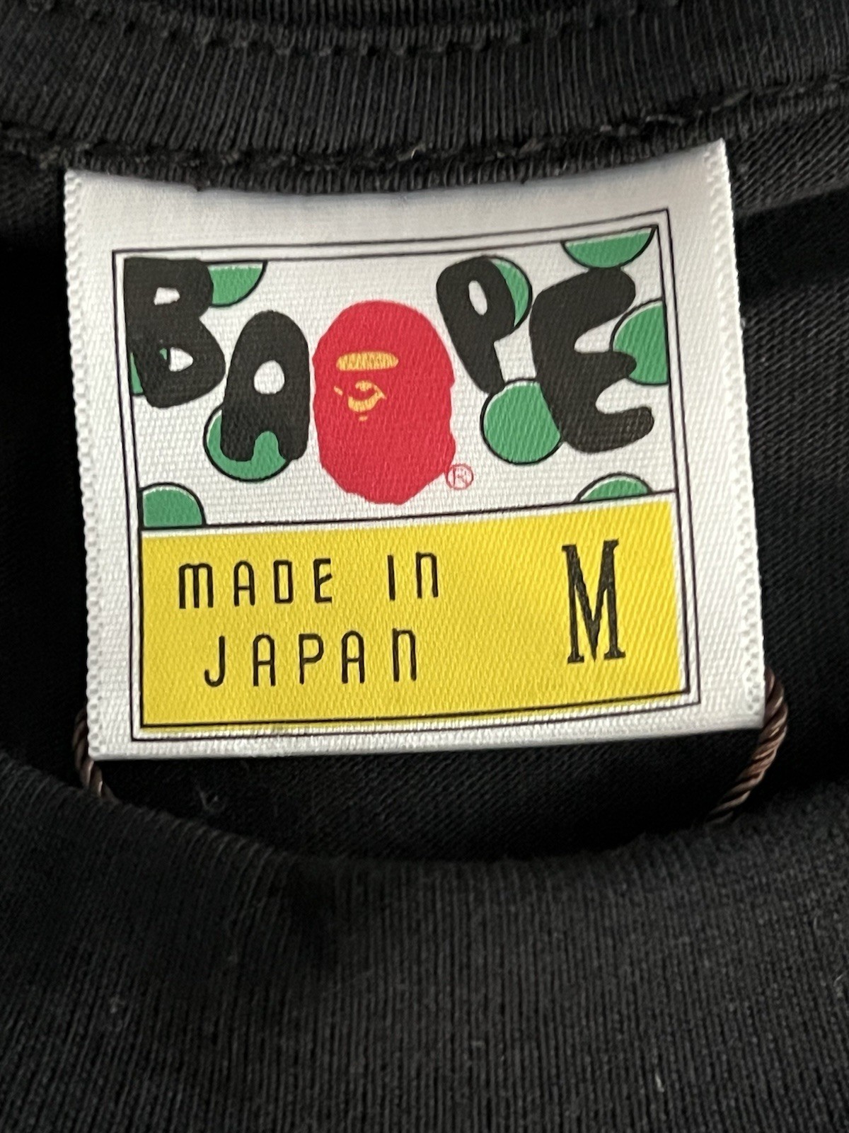 A Bathing Ape BAPE Men’s College Ape Head Logo Graphic Tee Black M SS gallery