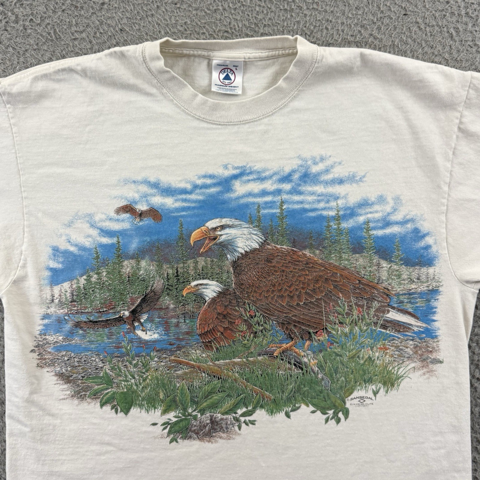 Vintage Bald Eagle Shirt Men Large White 90s Habitat Nature Short Sleeve Outdoor gallery