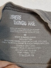 Where The Wild Things Are Graphic Short Sleeve T Shirt Size Medium Gray Unisex