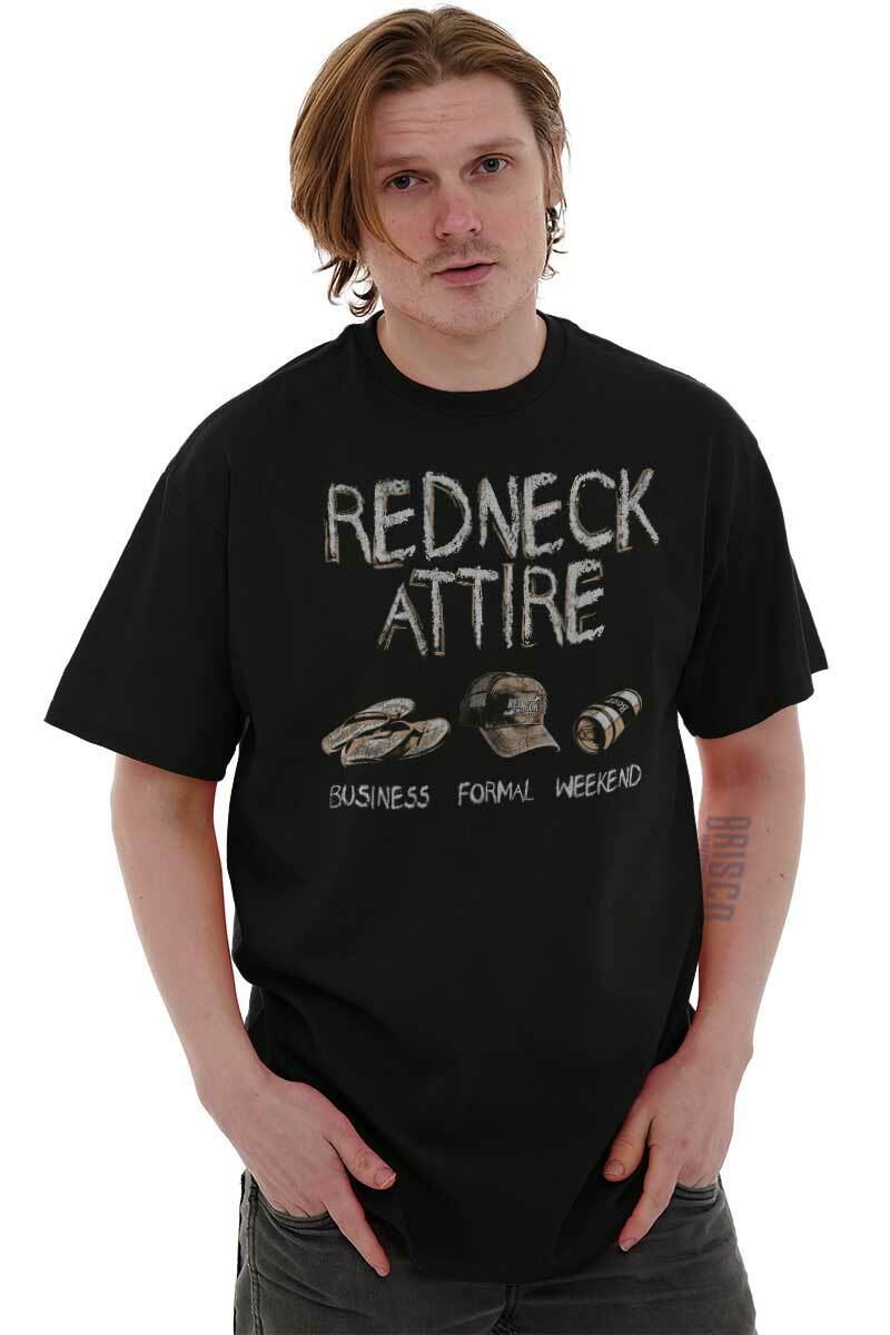 Funny Redneck Drink Beer Southern Attitude Mens Casual Crewneck T Shirts Tees gallery