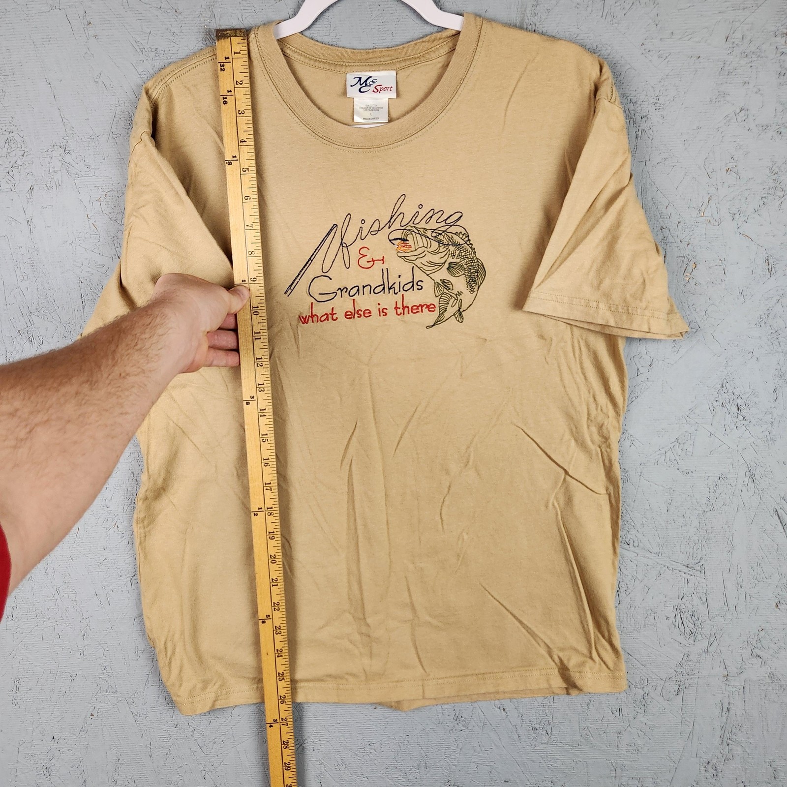 Vintage Grandpa Fishing Grandkids Shirt Mens Large Embroidered Bass Funny Joke gallery
