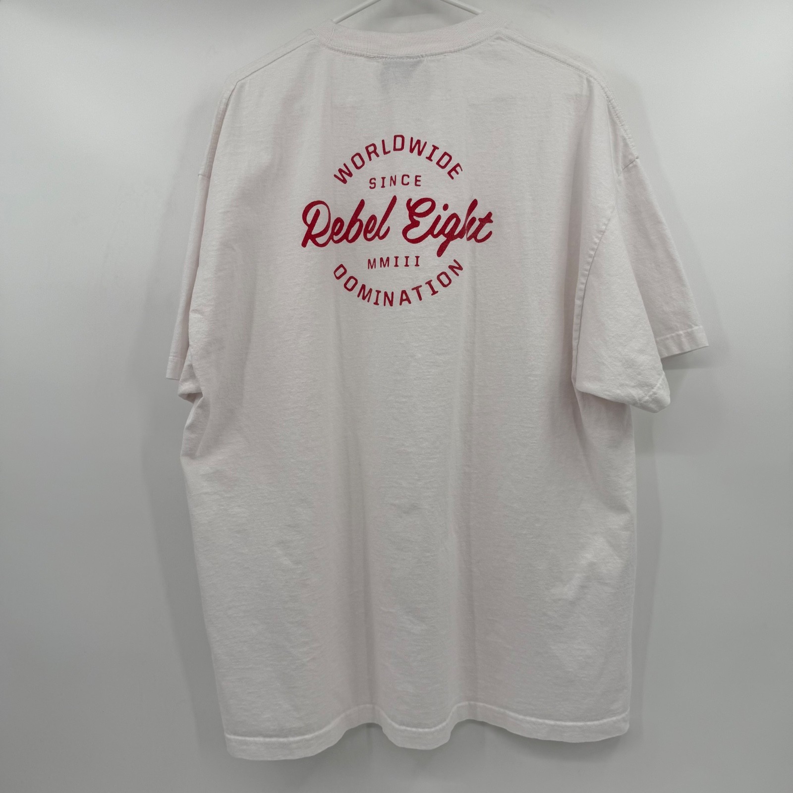 Rebel Eight T Shirt Men 2XL White Red Crew Neck World Domination Short Sleeve gallery