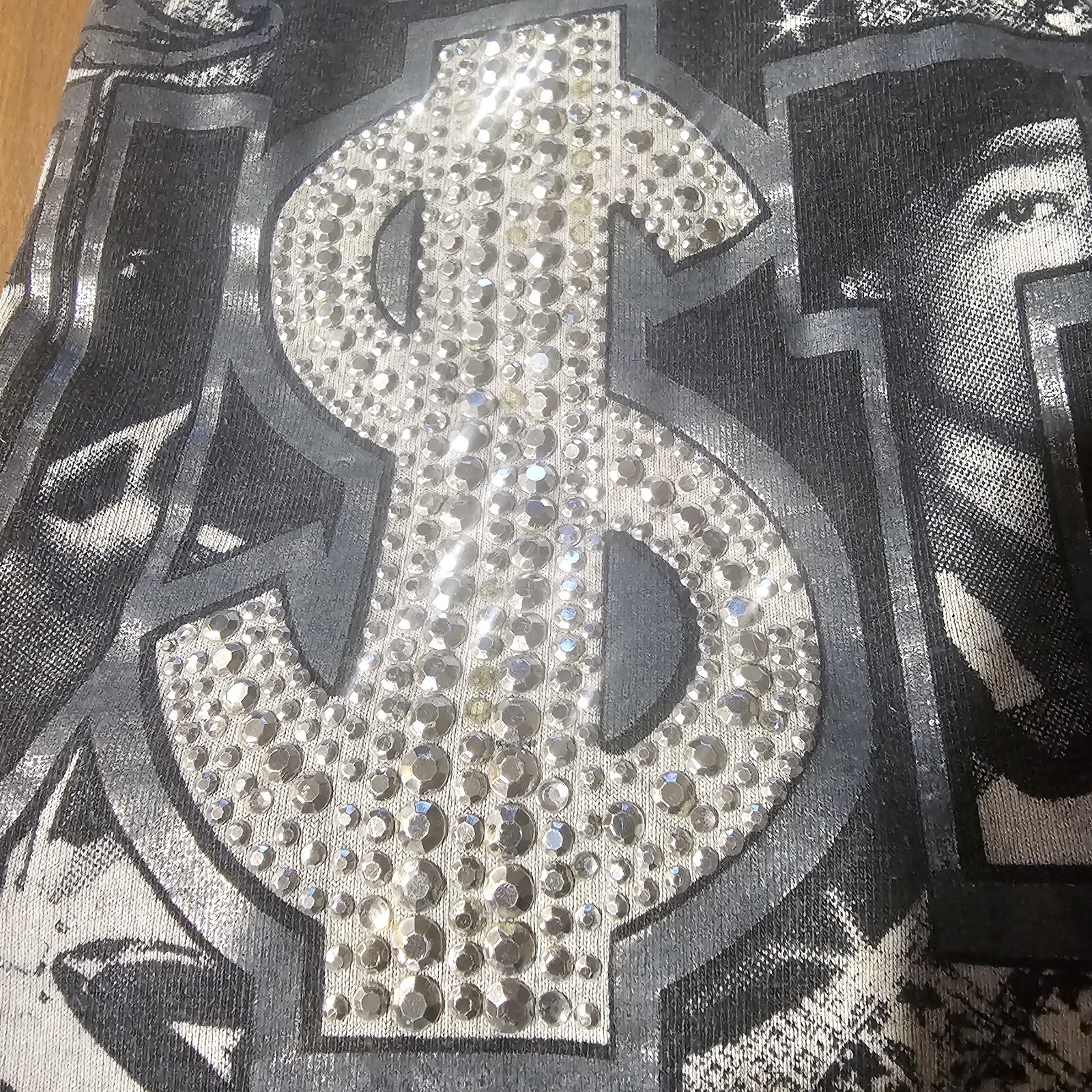 Vtg Y2K Hustler Tupac Studded Embellished Money Hip Hop Rap T-Shirt SZ Men 2XLT gallery