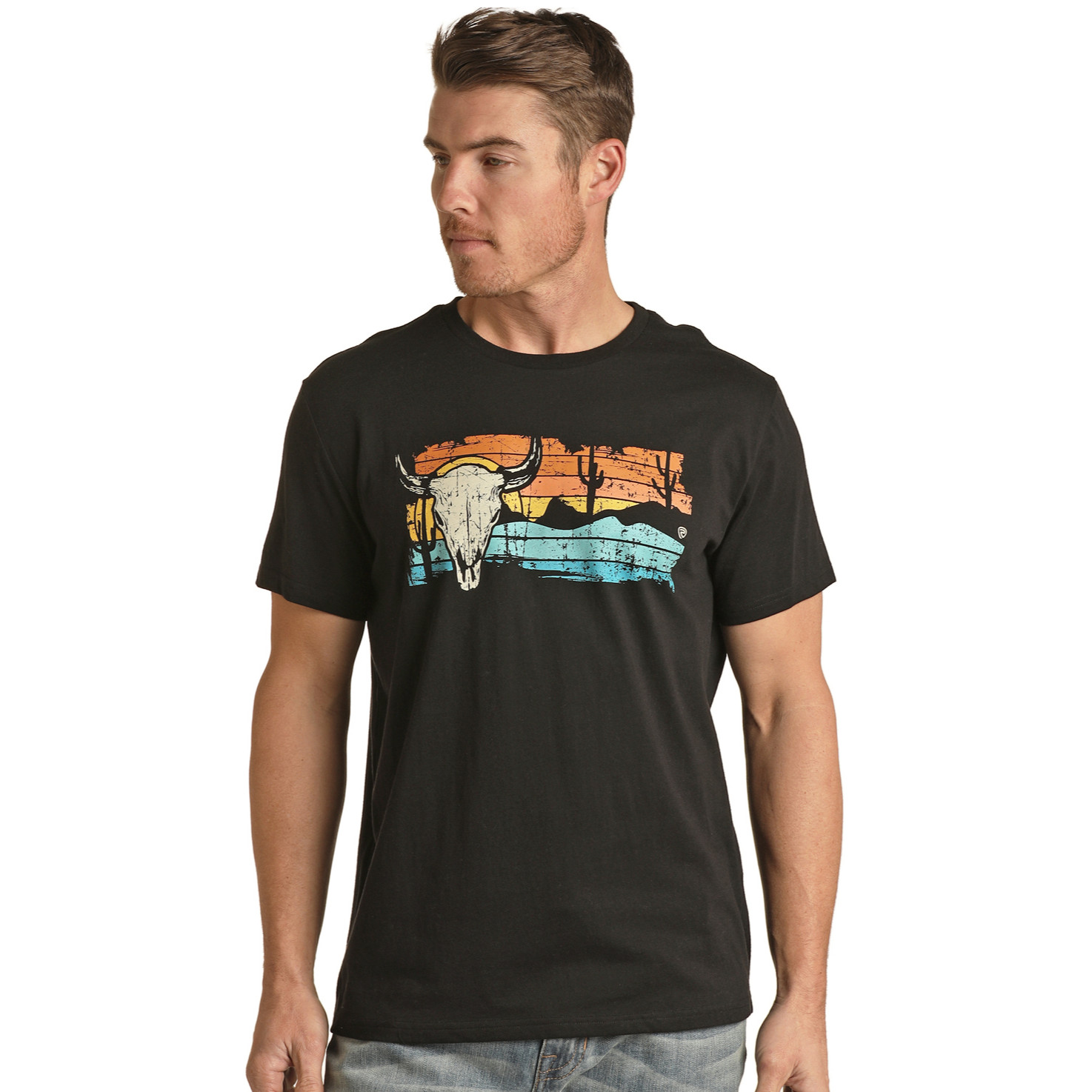 Rock & Roll Cowboy® Unisex Black Western Graphic T-Shirt RRUT21R0IS gallery