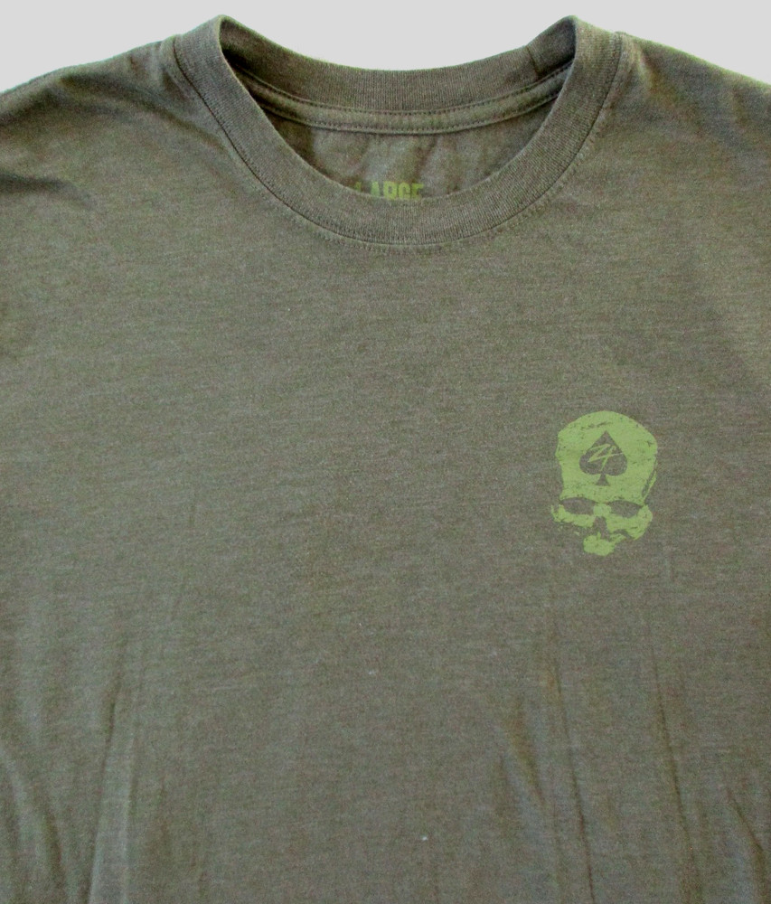 Zero Foxtrot T Shirt Men’s L Large Skull Logo Military Tactical Olive Drab Green