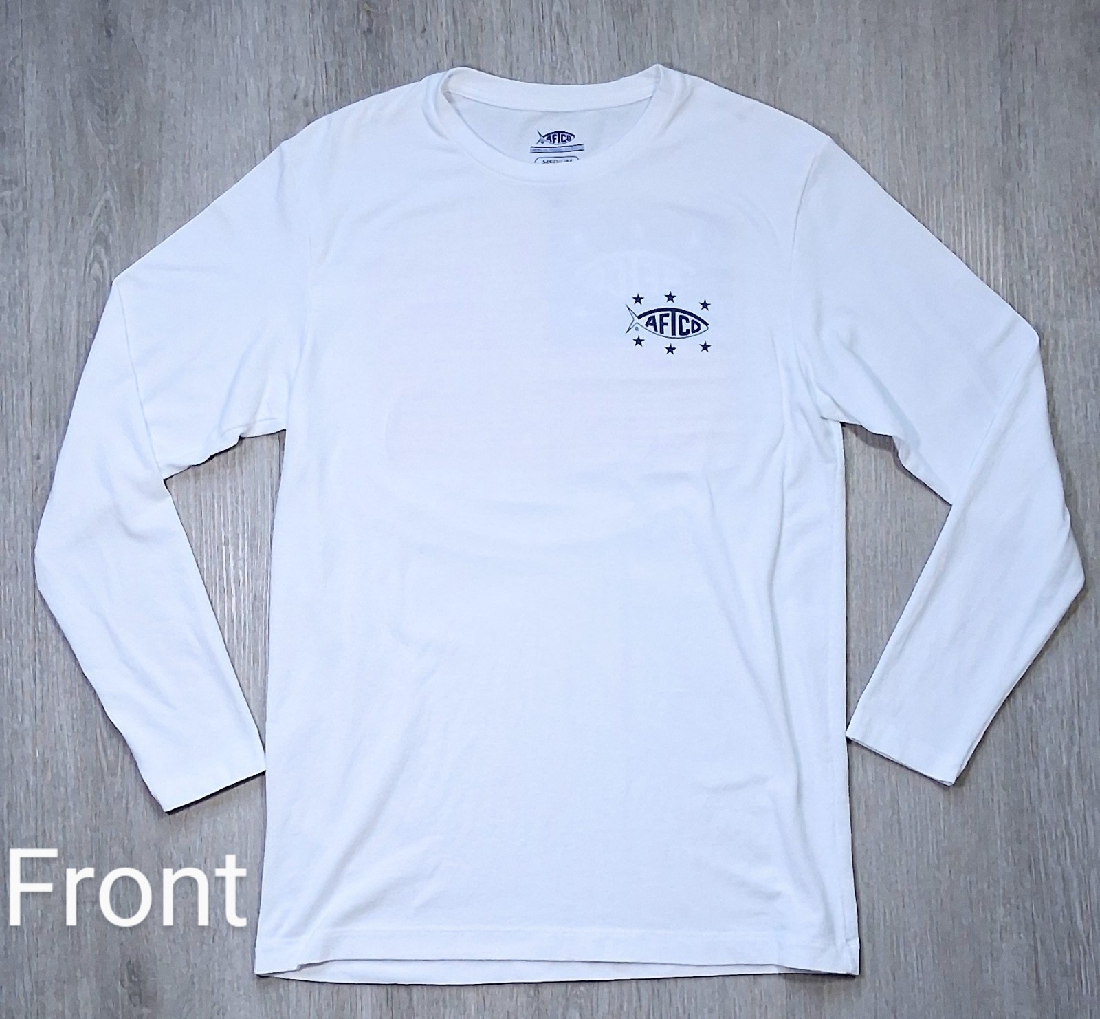 AFTCO Long Sleeve Stretch T Shirt Graphic Logo USA Offshore MED Cott/Poly/Spandx gallery
