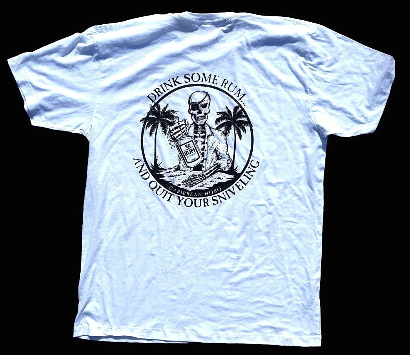 Caribbean Hobo Drink rum sniveling T-shirt key west island Florida pirate white gallery