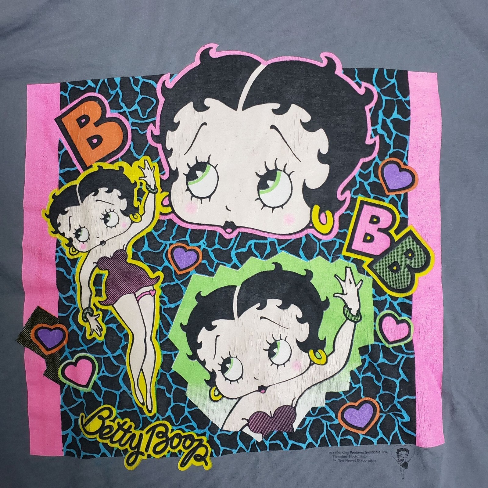 Vintage Betty Boop Jerzees Size XL Gray 1998 King Features Syndicate MADE IN USA gallery