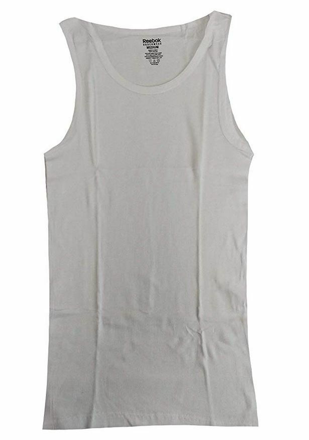 NEW*Reebok Men's 5 Pack Cotton Classic Ribbed Tanks Undershirts, White, Medium gallery