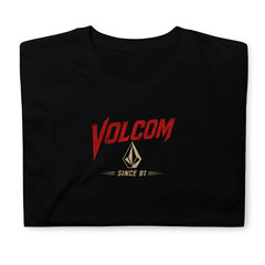 Volcom Breathe Right Since 91 Graphic T-Shirt Mens Retro Streetwear Black Tee