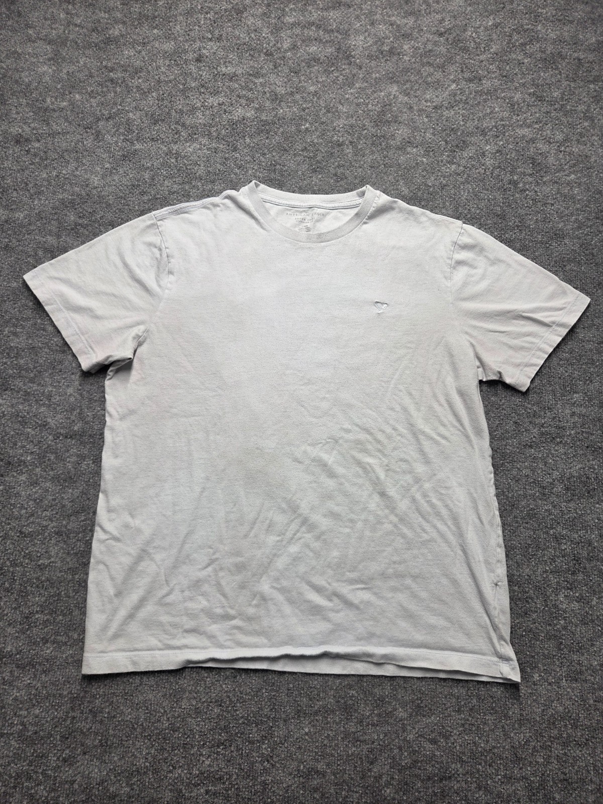 American Eagle T Shirt Mens Sz L White Light Blue Super Soft 100% Cotton