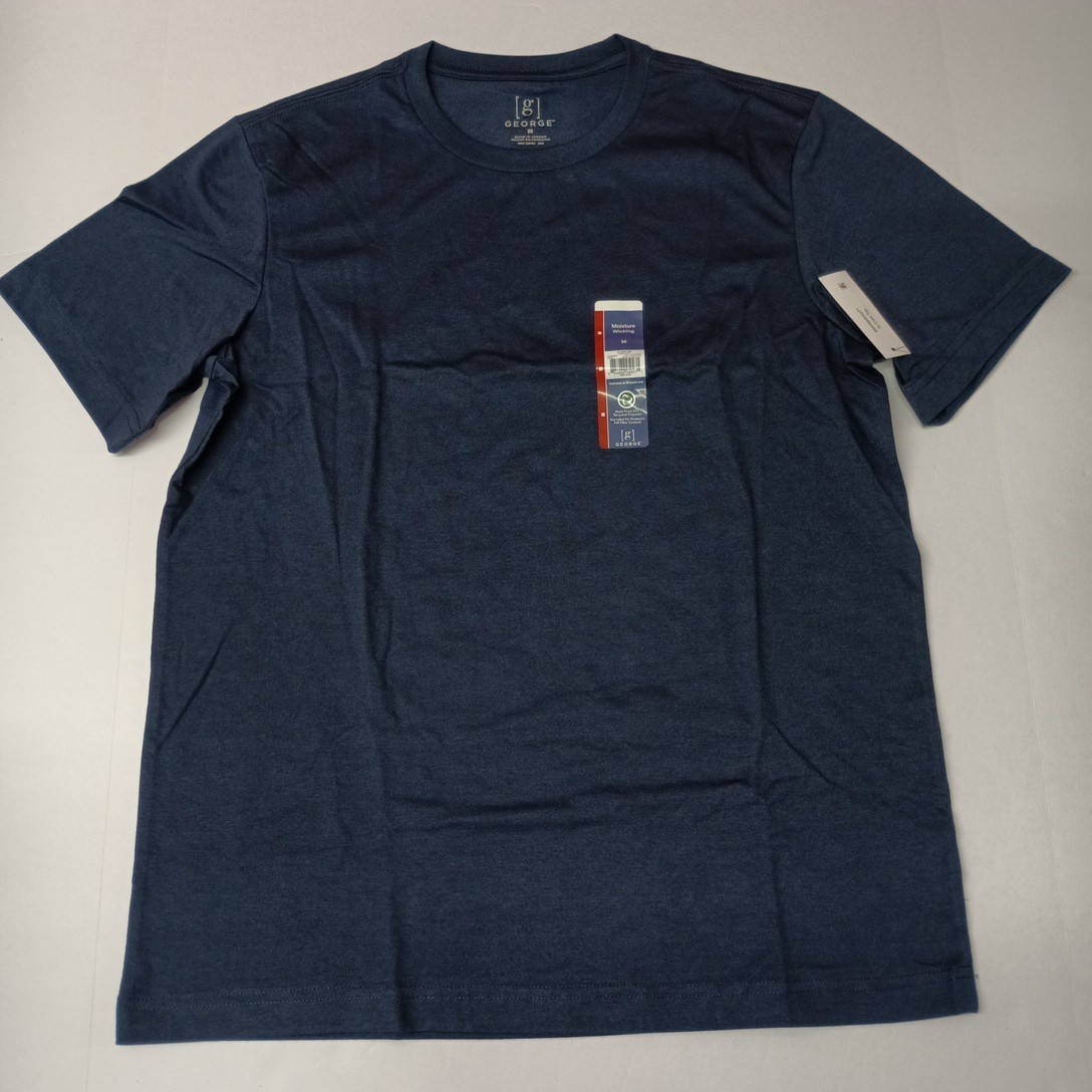 George Men's T-Shirt Short Sleeve Size M Medium Navy Blue Moisture Wicking gallery