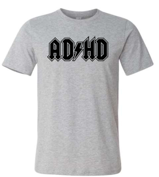 ADHD ACDC Rocker Guitar Bass Drummer Tee - Choose Your Size & Color! gallery