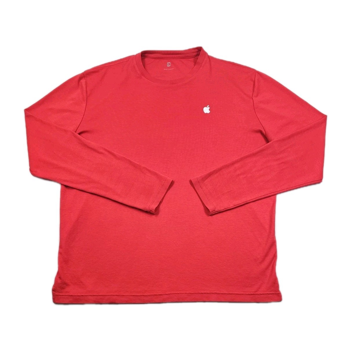 Apple Employee Long Sleeve Logo Tech Shirt Mens L Red Tee Soft Quality Tshirt gallery