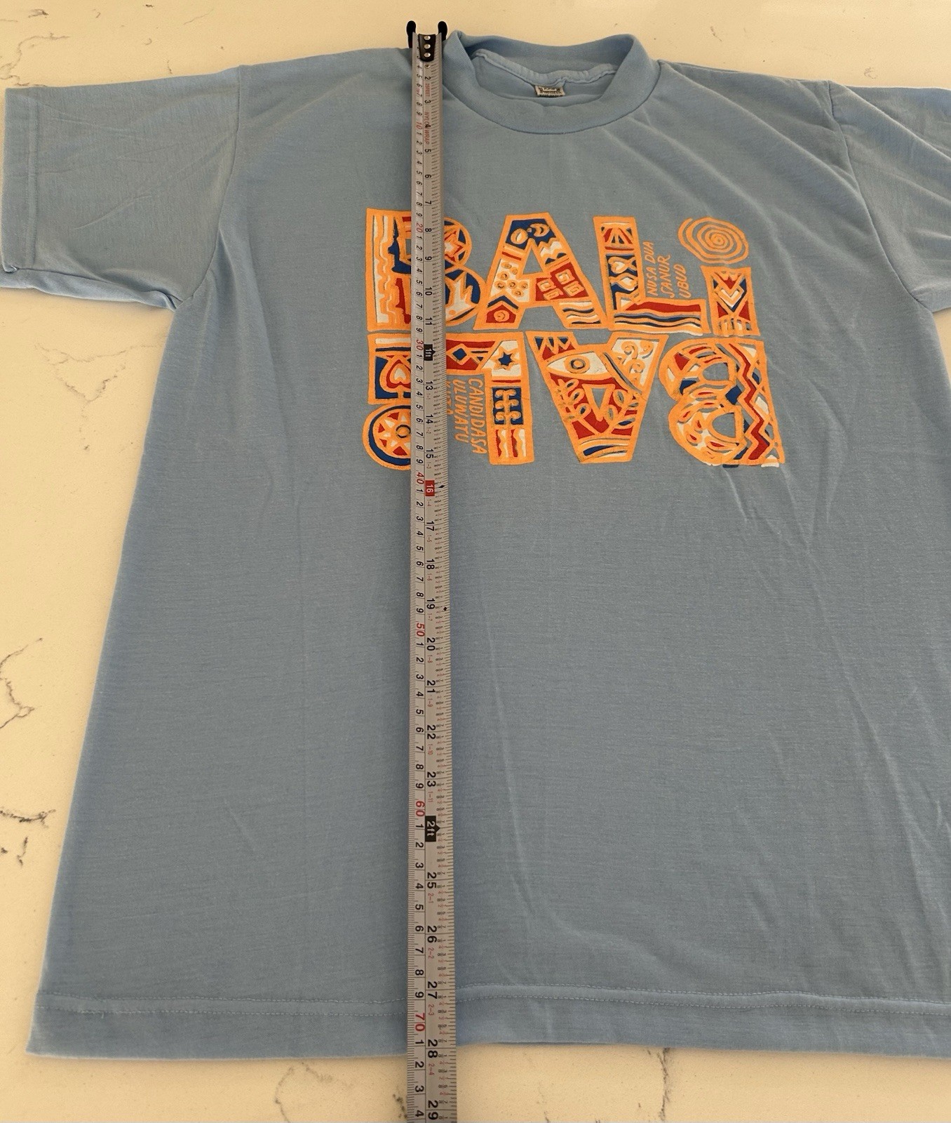 NWOTs Gift Tourist T-Shirt-Bali Ubud, Nusa Dua Indonesia-Tribal Motifs- Blue XXL gallery