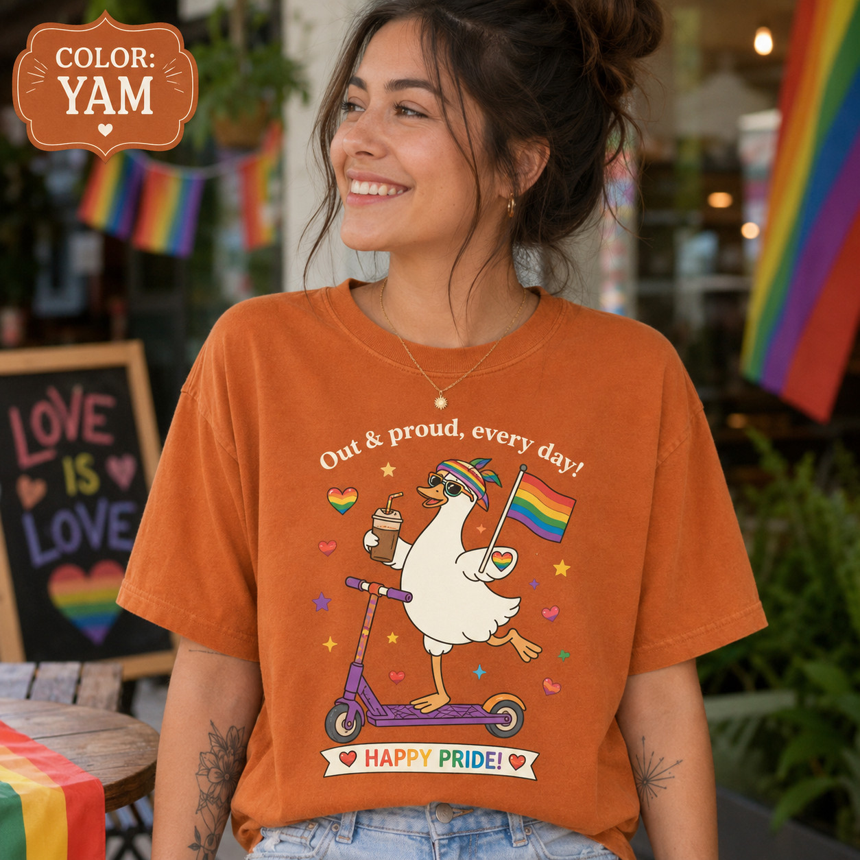 Funny Pride Goose Shirt LGBTQ Rainbow Duck Graphic Tee gallery