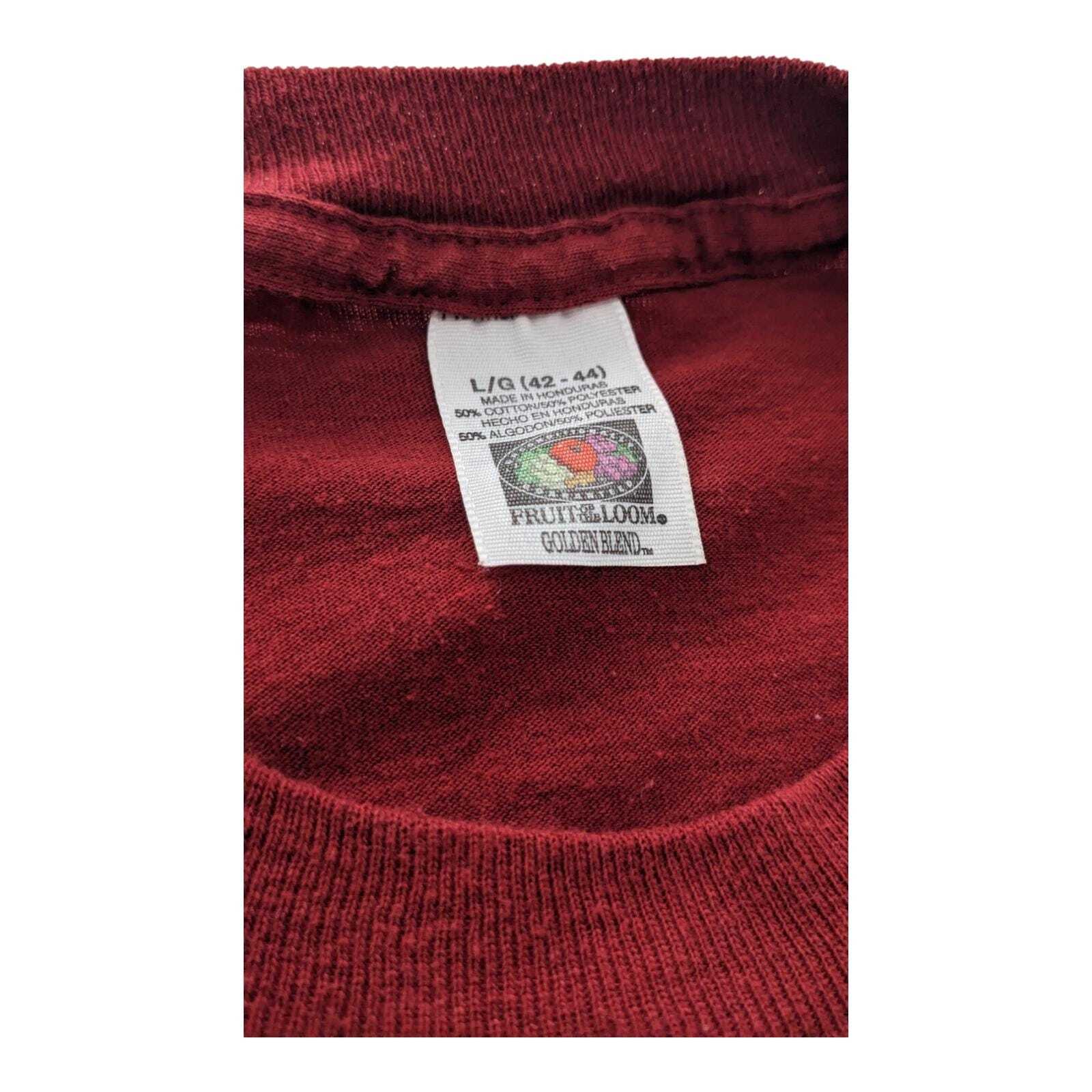 Fruit Of The Loom Golden Blend Vintage Blank Blue Pocket T Shirt Large 42-44 gallery