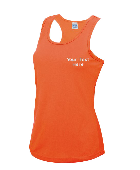 Custom Embroidered Personalised Your Text AWDis Just Cool Women's Cool Vest Gym gallery