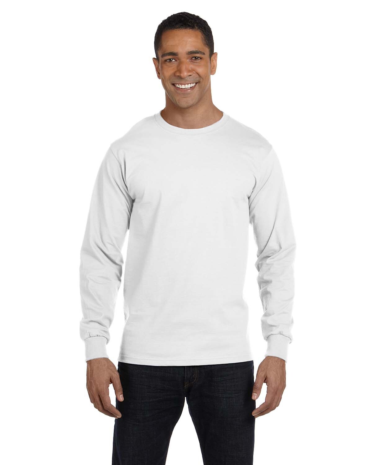 Hanes Men's 5.2 oz. ComfortSoft Cotton Long Sleeves Tag-Free T-Shirt 5286 S-3XL gallery