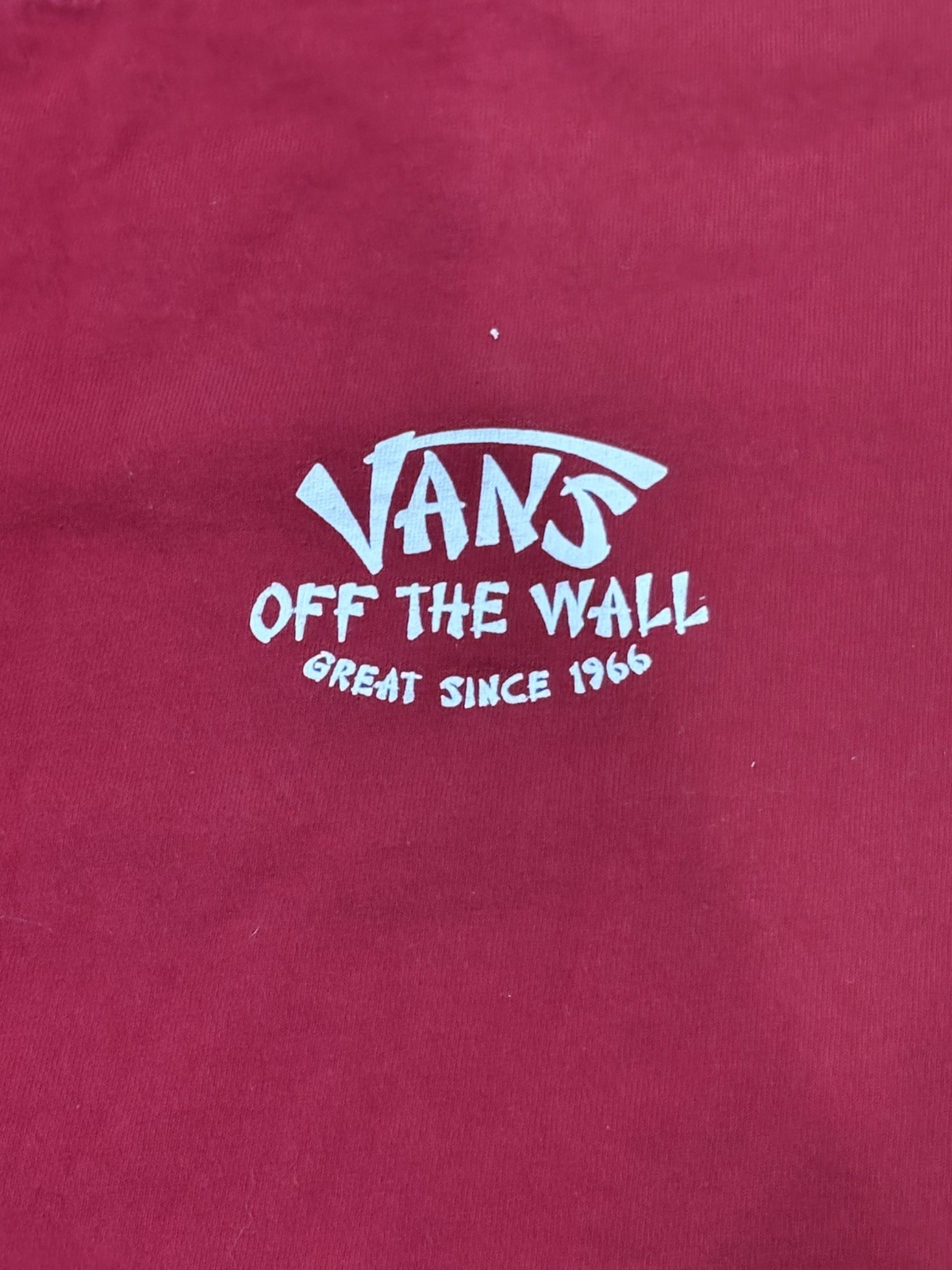Vans Off The Wall Great Wall Of China Short Sleeve Red Men's T-Shirt Size Medium gallery