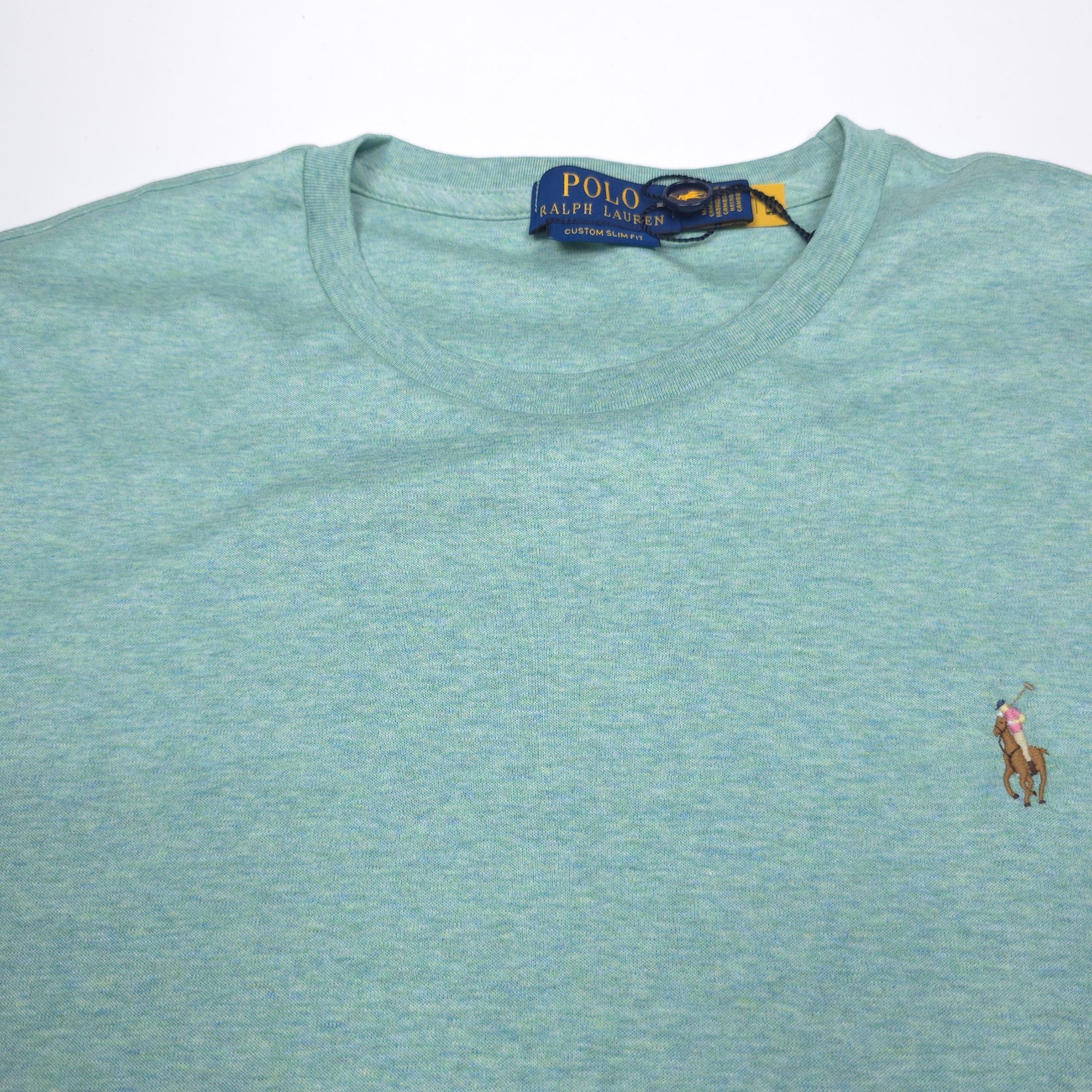 Polo Ralph Lauren Soft Cotton T-Shirt Mens 2XL XXL Custom Slim Celadon Heather gallery