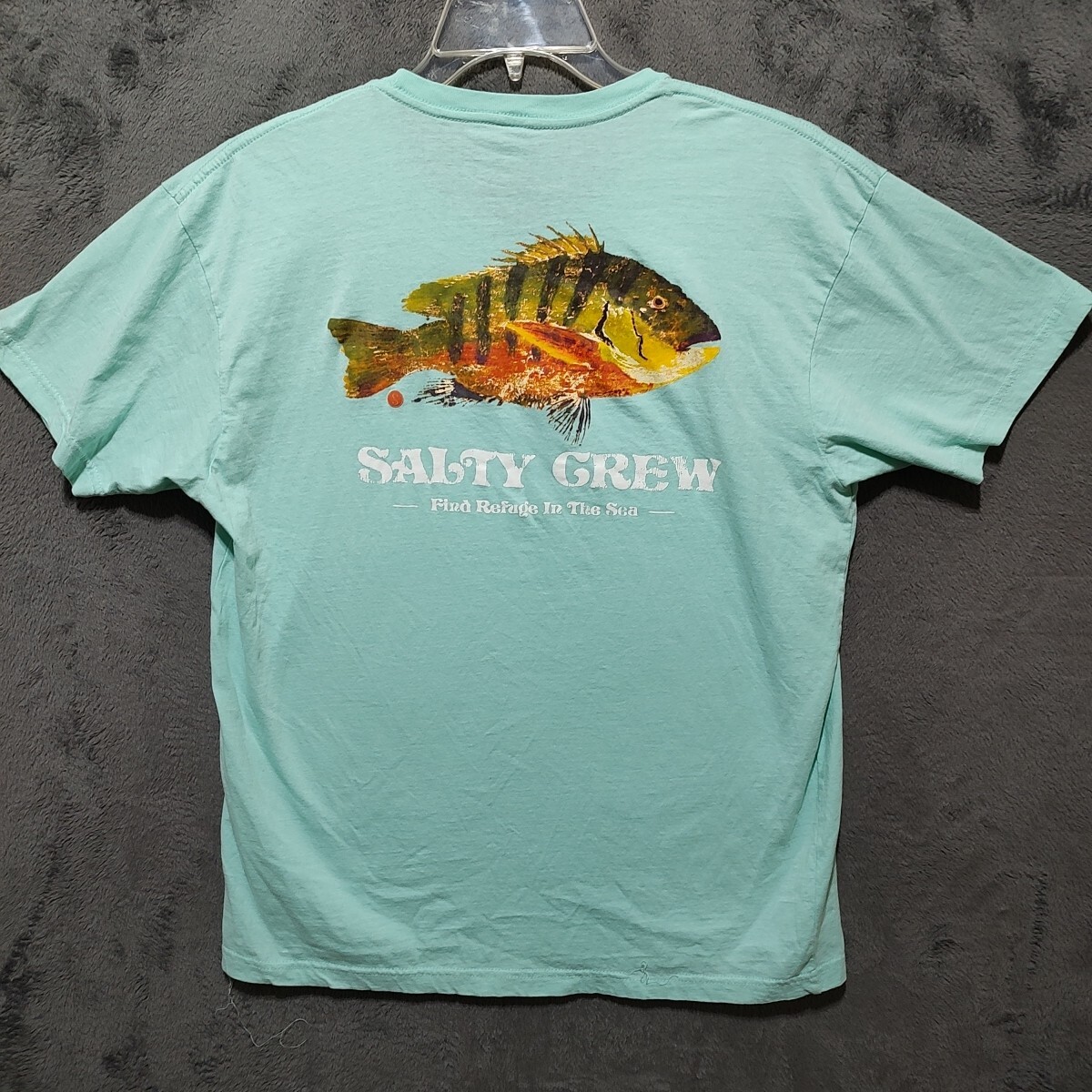 Salty Crew Shirt Adult Large Green Graphic Short Sleeve Cotton Beach Outdoor Men gallery